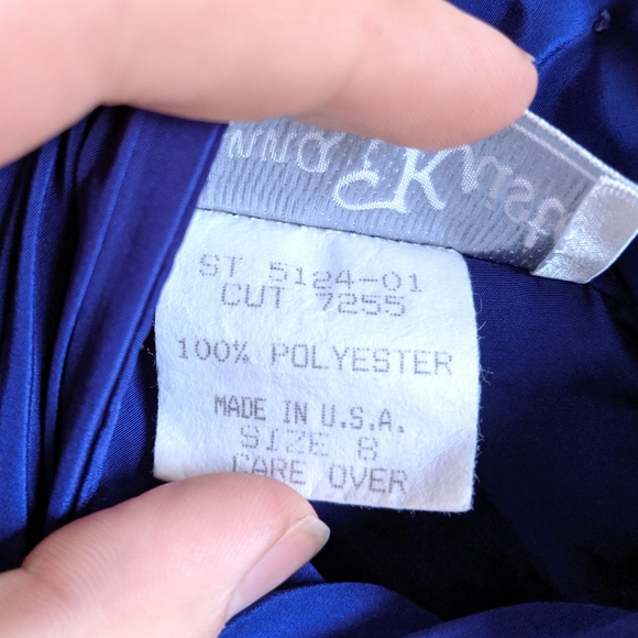 Vintage 90s Cobalt/Electric Blue High Neck Blouse - Picture 8 of 8